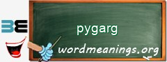 WordMeaning blackboard for pygarg